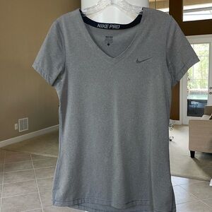 Nike Pro gray V-neck athletic top